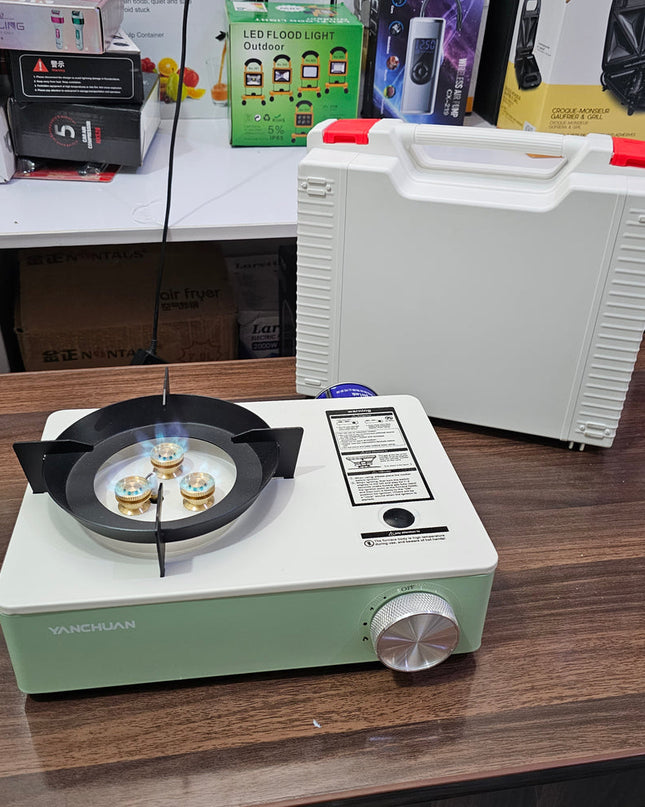 camping portable gas stove with carry box