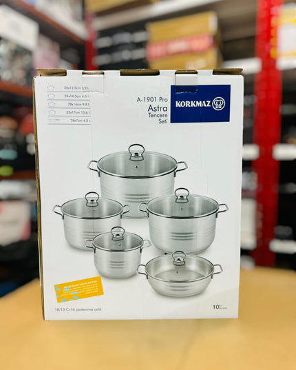 Korkmaz Turkey Astra A-1901 Cookware Set Cr-Ni