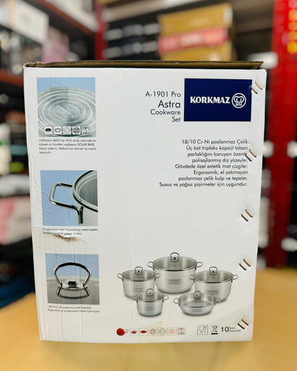 Korkmaz Turkey Astra A-1901 Cookware Set Cr-Ni
