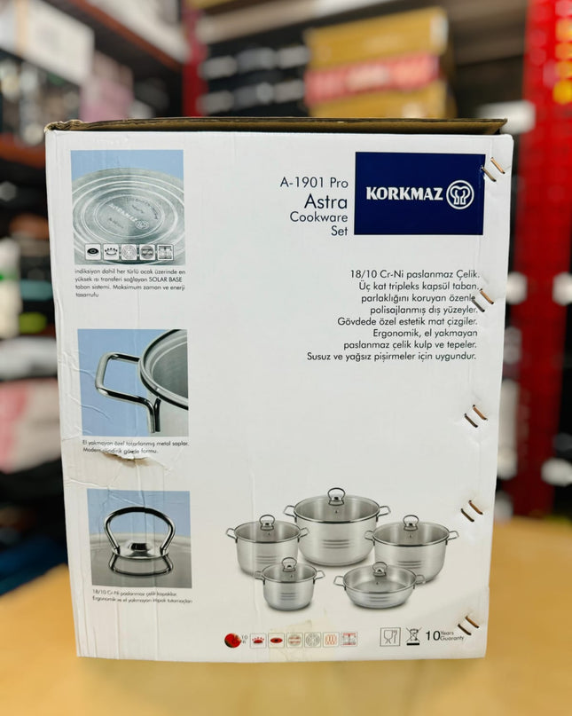 Korkmaz Turkey Astra A-1901 Cookware Set Cr-Ni