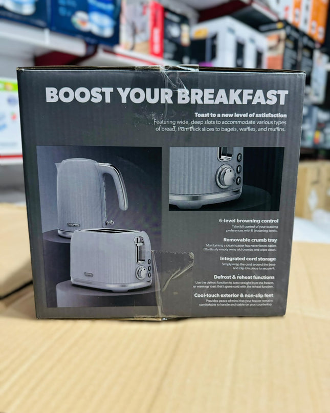 GEEPAS 1000W Fluted 2 Slice Toaster-36558UK
