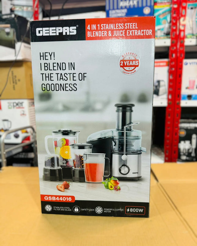 GEEPAS 800W 4 in 1 Blender & Juicer Extractor GSB 44016
