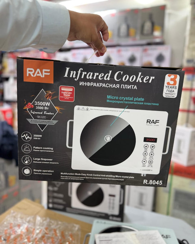 Portable 220V AC Electric Stove – Solar Inverter-Based Cooking Solution Infrared | RAF R-8003 Electric Stove – 3500W