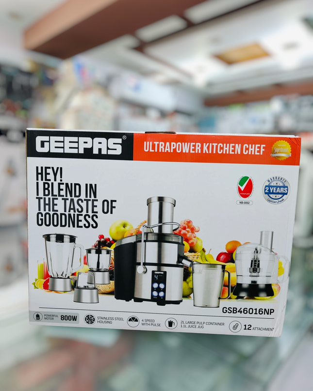 Geepas 12 in 1 kitchen master GSB 46016 ( juicer Blender)