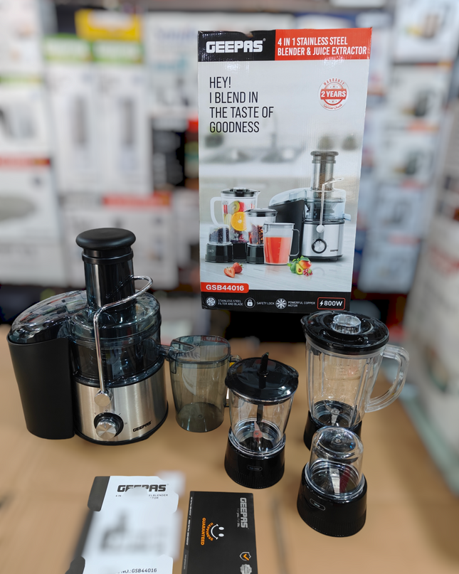 GEEPAS 800W 4 in 1 Blender & Juicer Extractor GSB 44016