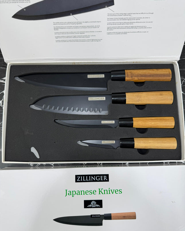 ZILLINGER Japanese Knife Set - 4 Pcs