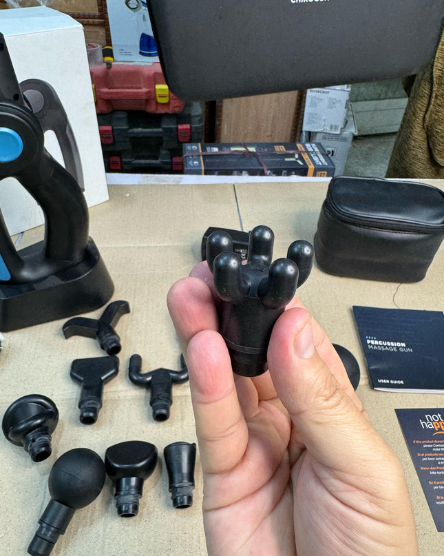 AMAZON LOT Chirogun Percussion Massage Gun With 17 Heads & 4 Speeds