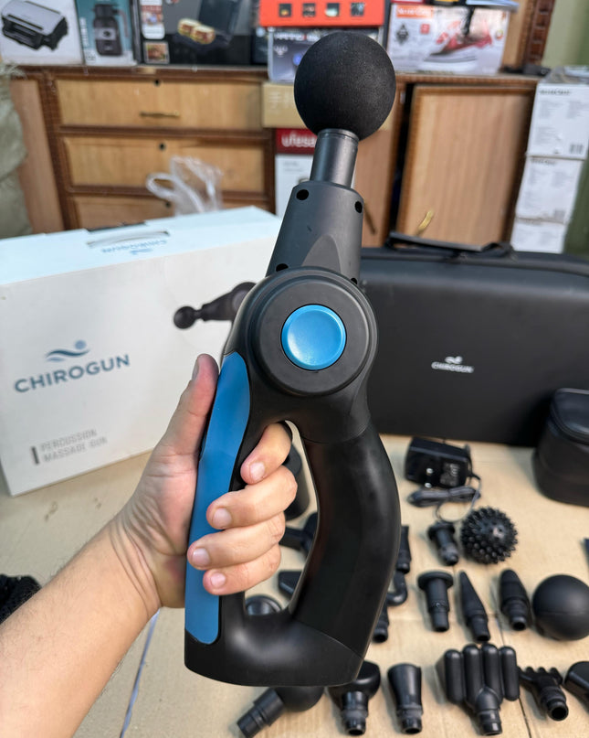 AMAZON LOT Chirogun Percussion Massage Gun With 17 Heads & 4 Speeds