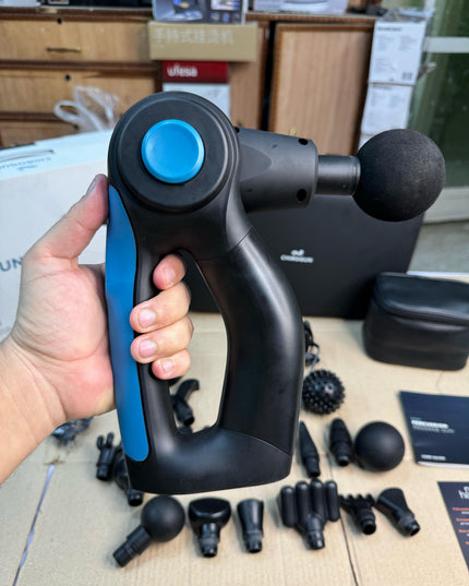 AMAZON LOT Chirogun Percussion Massage Gun With 17 Heads & 4 Speeds