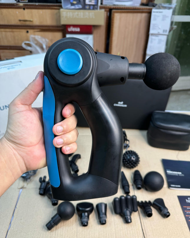 AMAZON LOT Chirogun Percussion Massage Gun With 17 Heads & 4 Speeds