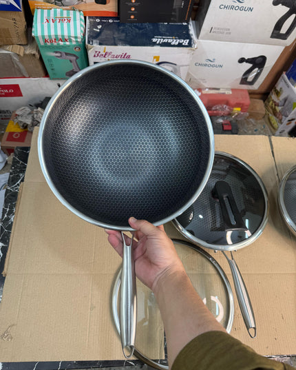 Germany handi craft honeycomb deep fry pan