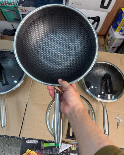 Germany handi craft honeycomb deep fry pan