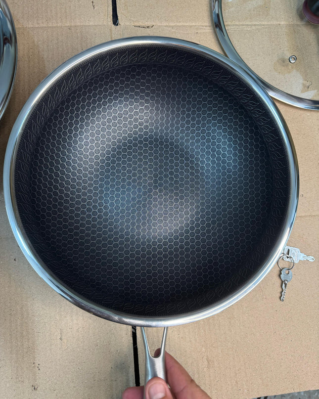 Germany handi craft honeycomb deep fry pan
