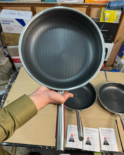 Germany handicraft FLAT fry pan 316 steel