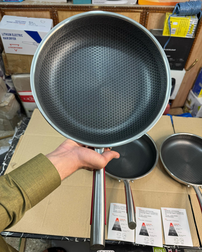 Germany handicraft FLAT fry pan 316 steel