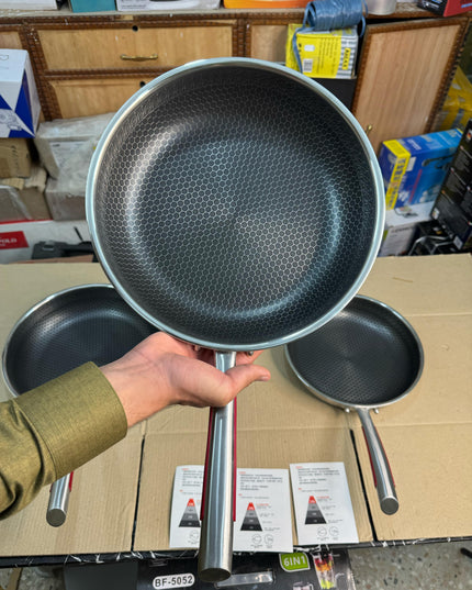 Germany handicraft FLAT fry pan 316 steel