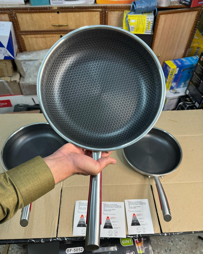 Germany handicraft FLAT fry pan 316 steel