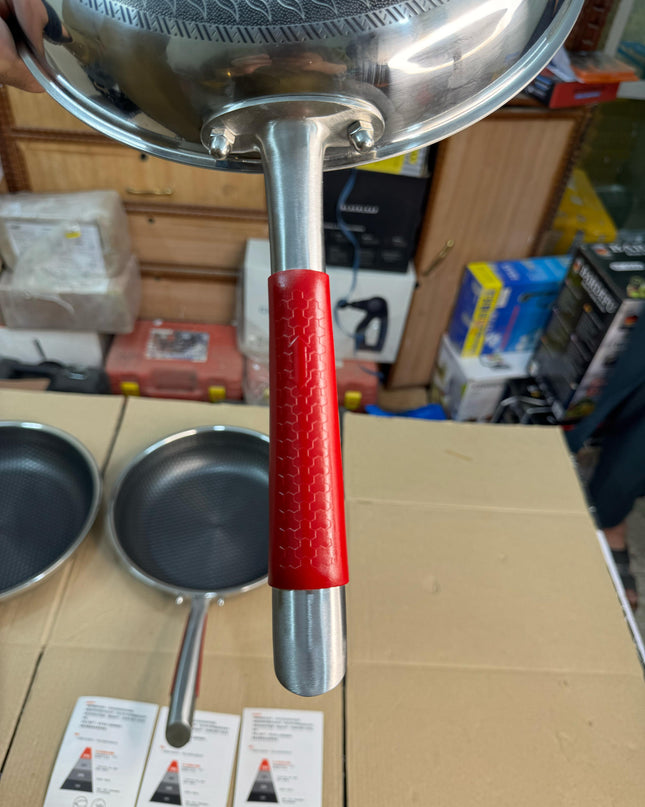 Germany handicraft FLAT fry pan 316 steel