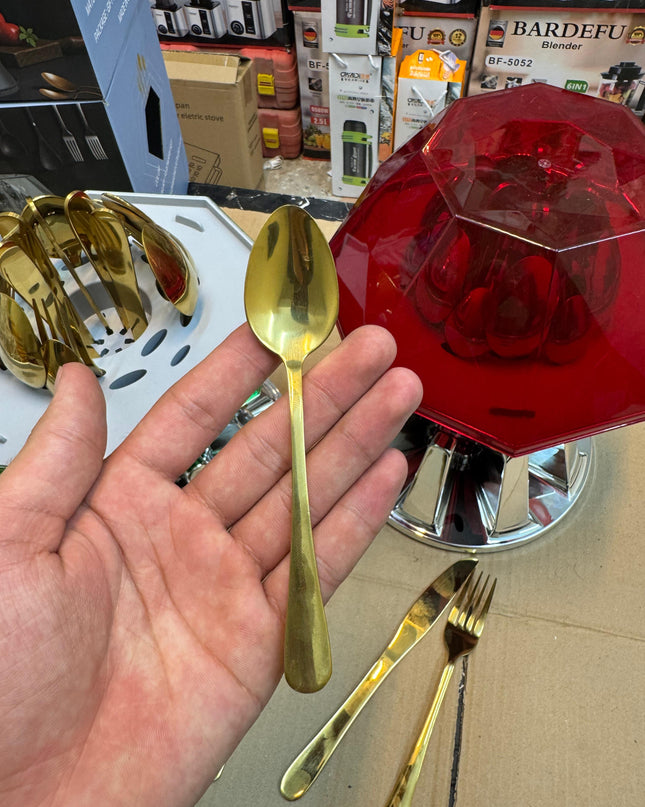 Diamond cutlery golden 24 pcs set