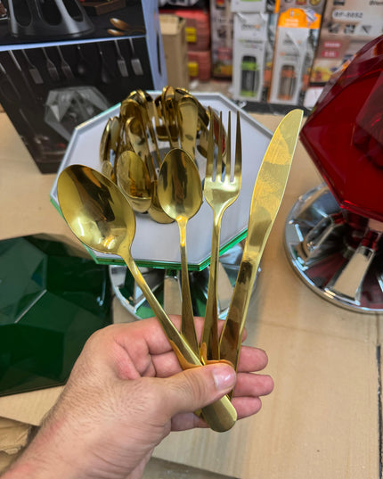 Diamond cutlery golden 24 pcs set