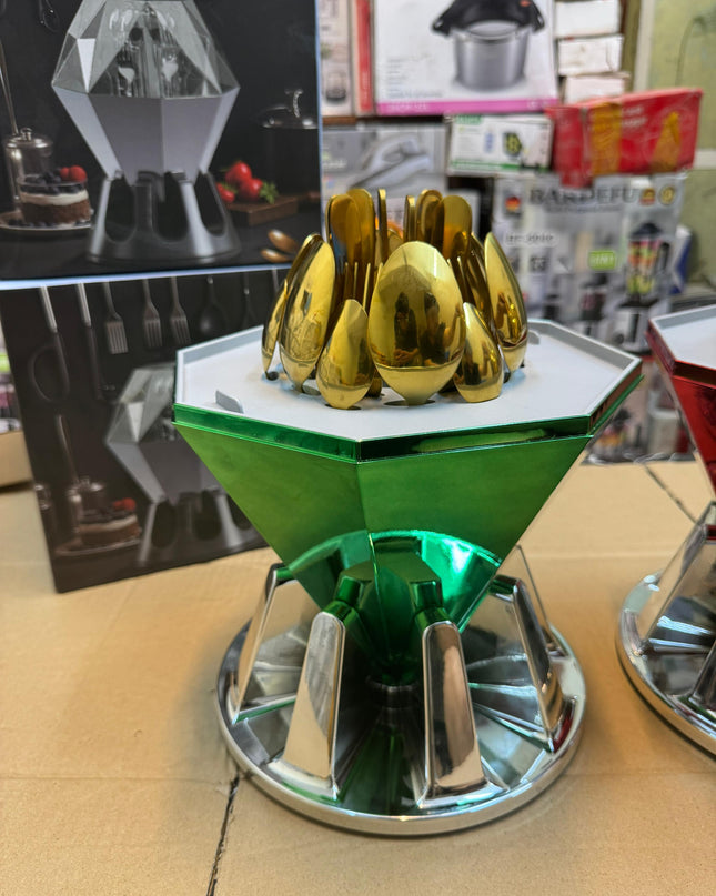 Diamond cutlery golden 24 pcs set
