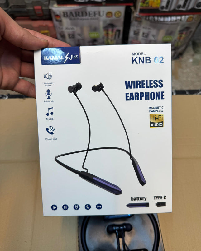 KAMAL KNB 02 Wireless Sports Neckband EARPHONE Extra Battery Compatible with Android/iOS