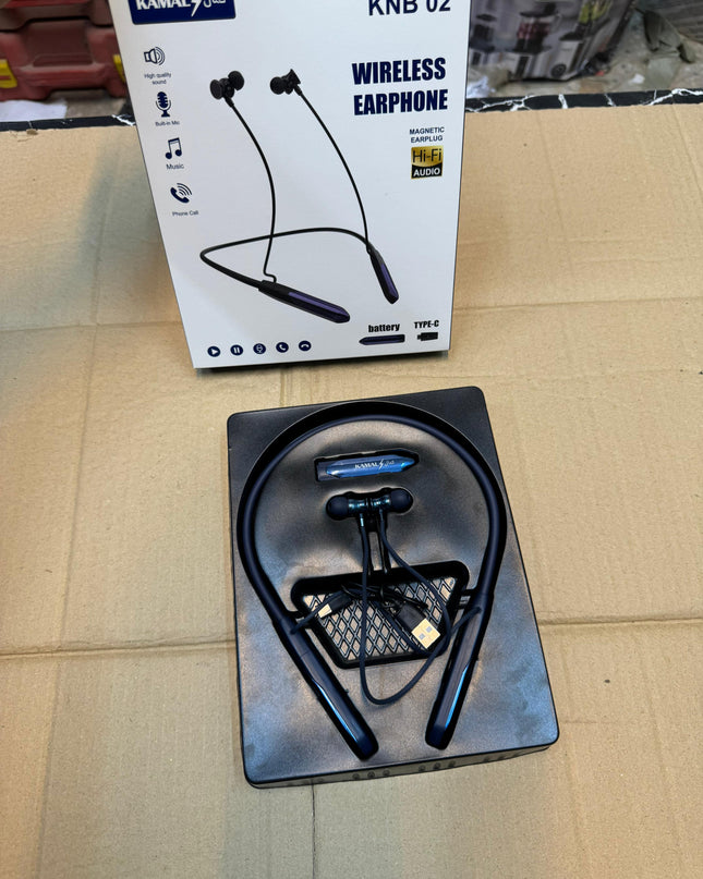 KAMAL KNB 02 Wireless Sports Neckband EARPHONE Extra Battery Compatible with Android/iOS