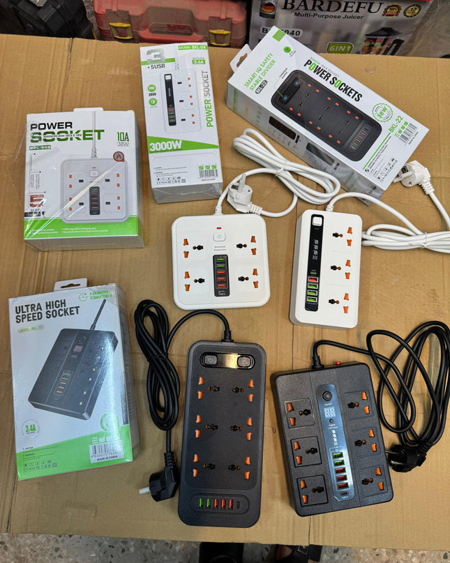 Good Quality Fireproof Extension Socket  Board with USB Ports