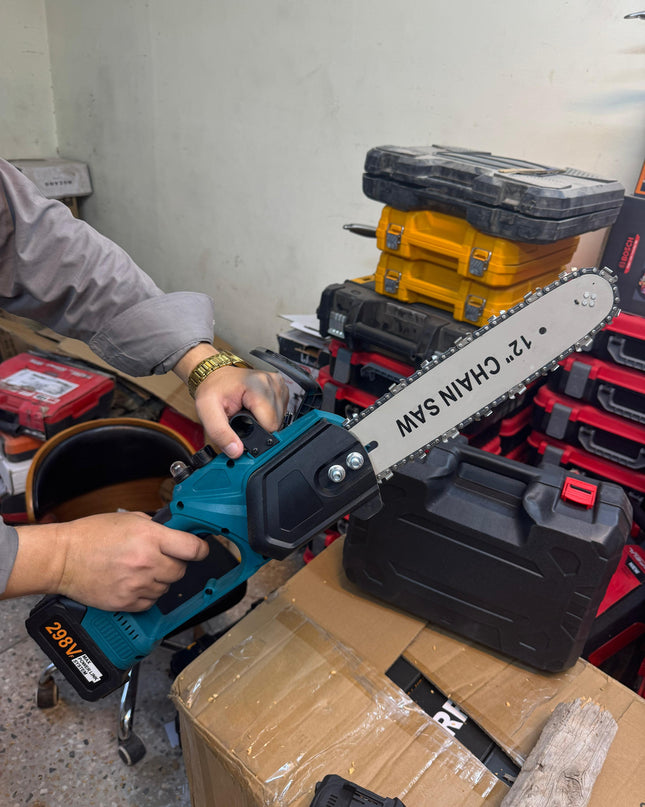 Amazon lot Rechargeable 298v 12inch chainsaw with double battery