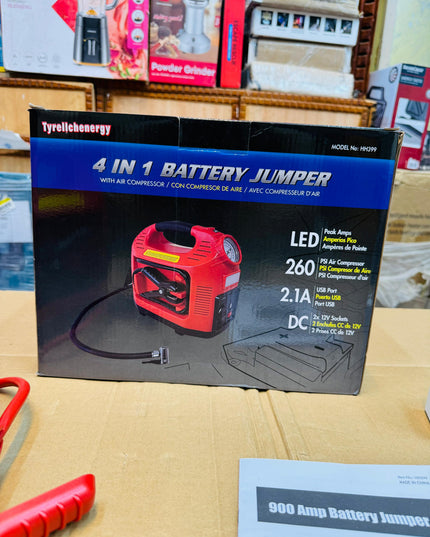 Brazilian 4 in 1 jump starter & tire inflator with power bank