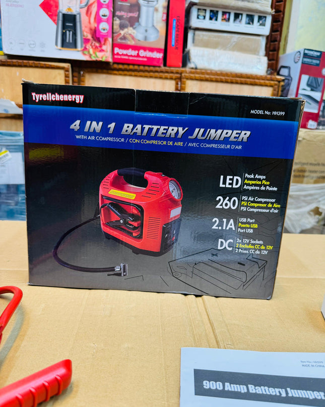 Brazilian 4 in 1 jump starter & tire inflator with power bank