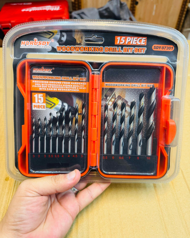 wood working 15 pcs drill bit set