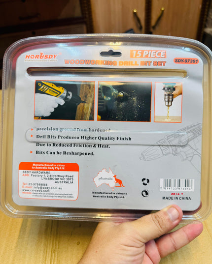 wood working 15 pcs drill bit set