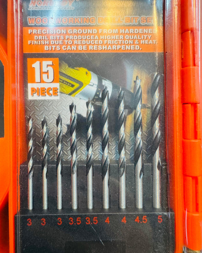 wood working 15 pcs drill bit set