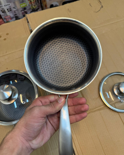 Honeycomb lesser coating sauce pan