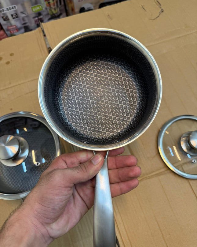 Honeycomb lesser coating sauce pan
