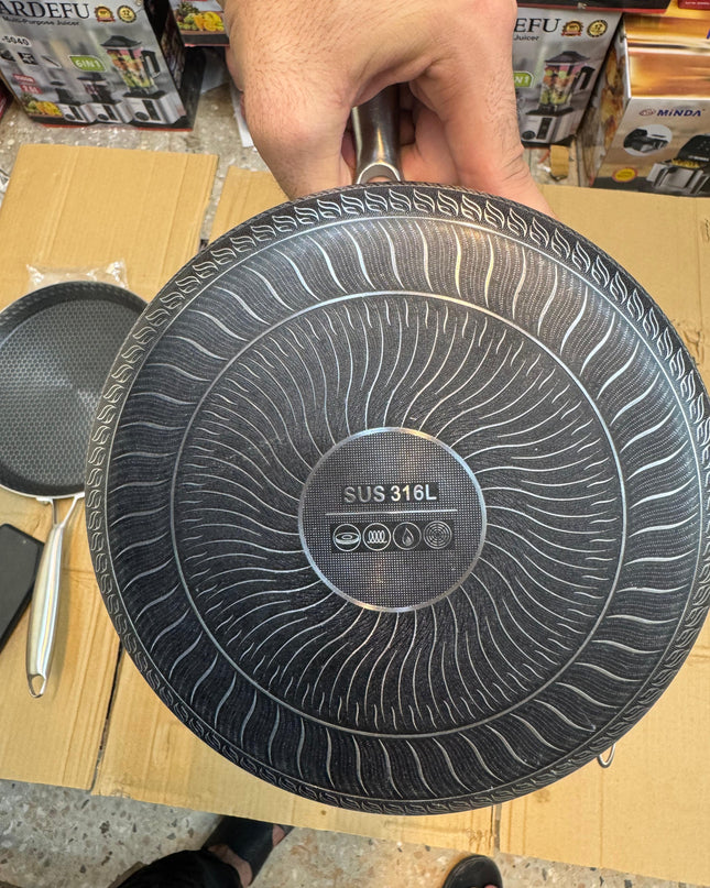 Honeycomb lesser coating sauce pan
