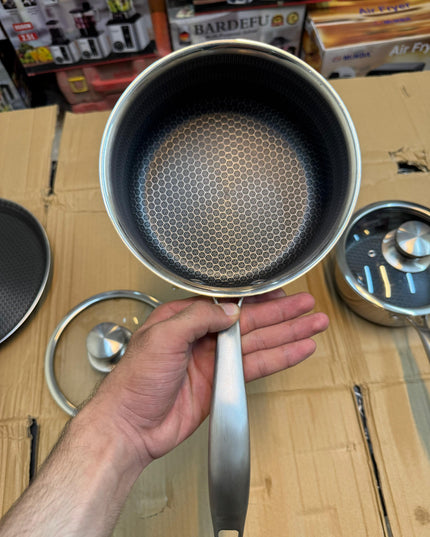 Honeycomb lesser coating sauce pan
