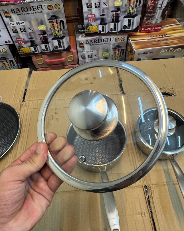 Honeycomb lesser coating sauce pan