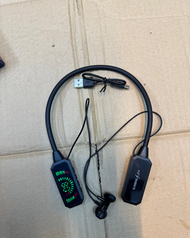 Wireless Sports Neckband Changer Compatible with Android/iOS (Black)