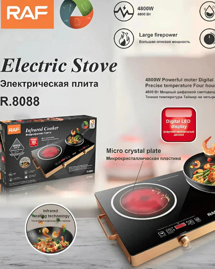 RAF Electric & solar Infrared Cooker R.8808 Double Burner 7000 Watts