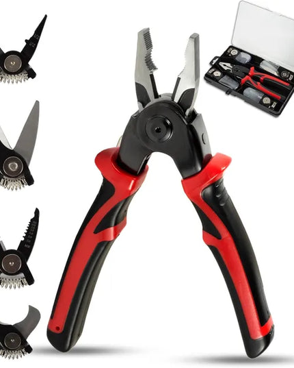 5 in 1 Multifunctional Pliers Interchangeable Head Set Steel Wire Pliers Set