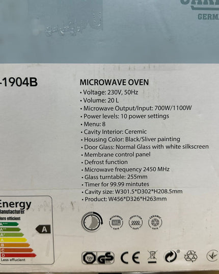 Uakeen 20L Digital Microwave Oven ZL-1904B