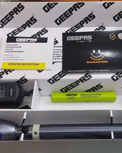 Geepas Rechargeable LED Flashlight GFL3803N  Original Product torch
