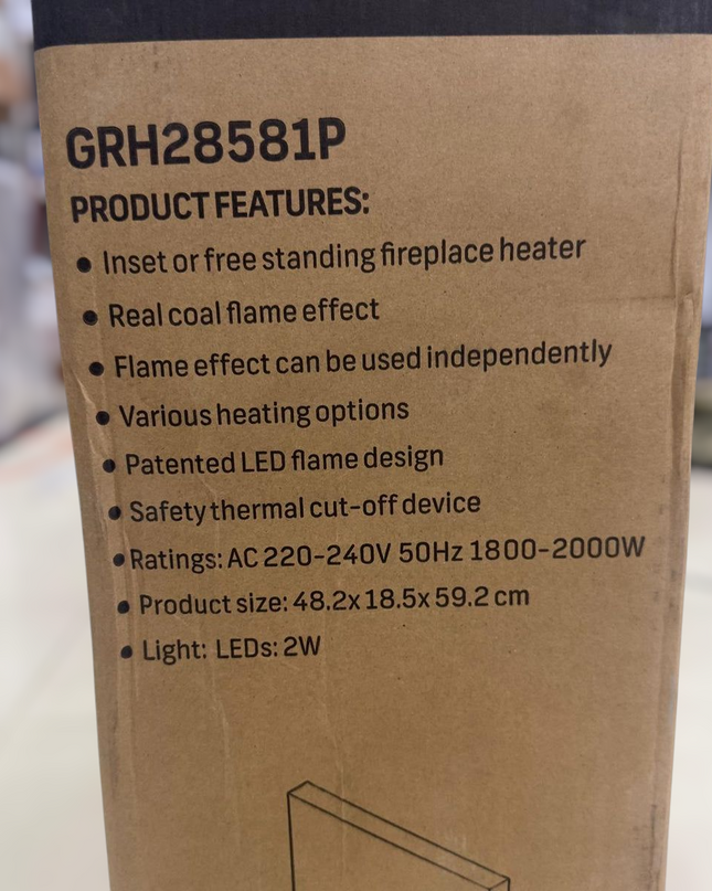 Geepas Coal Flame Effect Electric Heater 28581