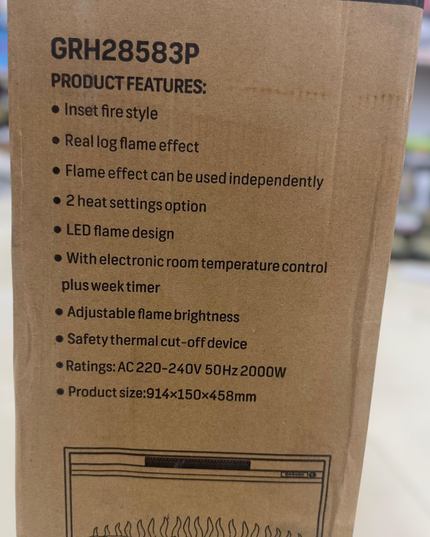 Geepas Real Log Flame Effect Electric Heater 28583