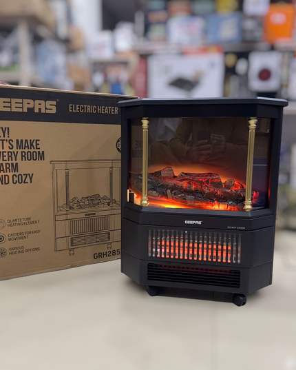Geepas Quartz Tube Log Flame Effect Electric Heater 28580