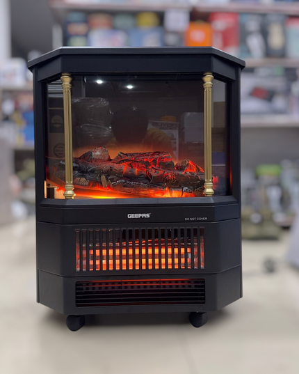 Geepas Quartz Tube Log Flame Effect Electric Heater 28580