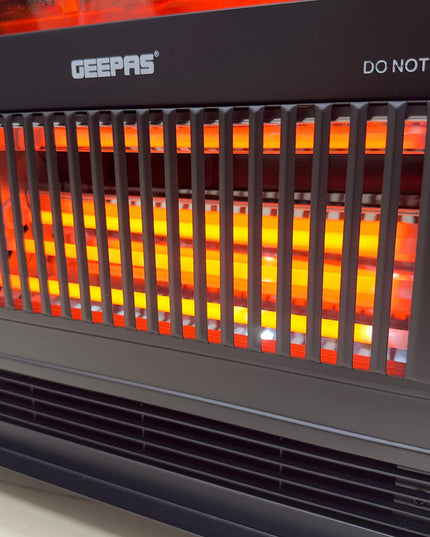 Geepas Quartz Tube Log Flame Effect Electric Heater 28579