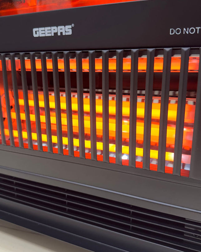 Geepas Quartz Tube Log Flame Effect Electric Heater 28579